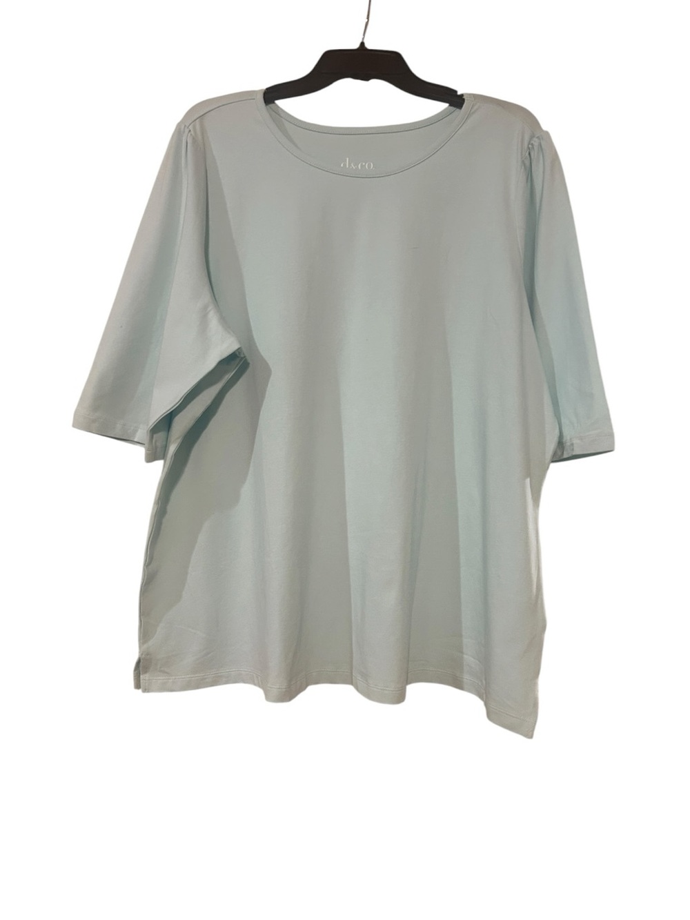 Denim&Co Light Blue green Short Sleeve Tee